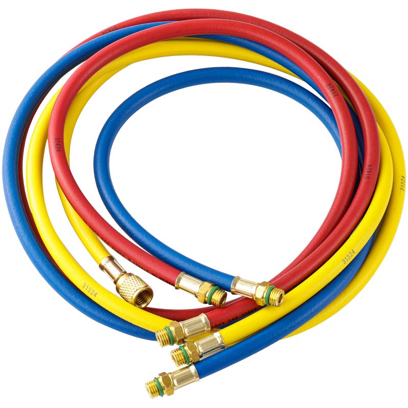 Tigbear R1234YF AC Refrigerant Charging Hoses 5FT AC Manifold Gauge Hose Kit for R1234yf Air Condition Refrigerant 12 SAE Thread 800 PSI AC Charging Hose Tube 60 Inch - Image 2