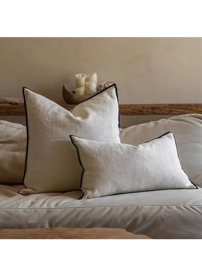 Black White Trim Pillow Cover 17x17 Inch Soft Comfortable All Seasons - Image 5