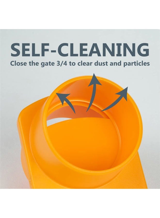 POWERTEC 70295-P2 4-Inch Integrated Blast Gate Clog Resistant, Anti Gap Tapered ABS Plastic Fitting for Dust Collection Systems, 2PK - Image 5