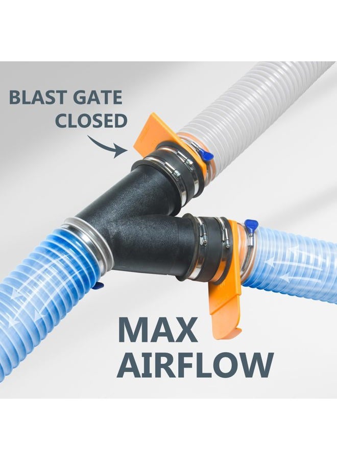 POWERTEC 70295-P2 4-Inch Integrated Blast Gate Clog Resistant, Anti Gap Tapered ABS Plastic Fitting for Dust Collection Systems, 2PK - Image 4