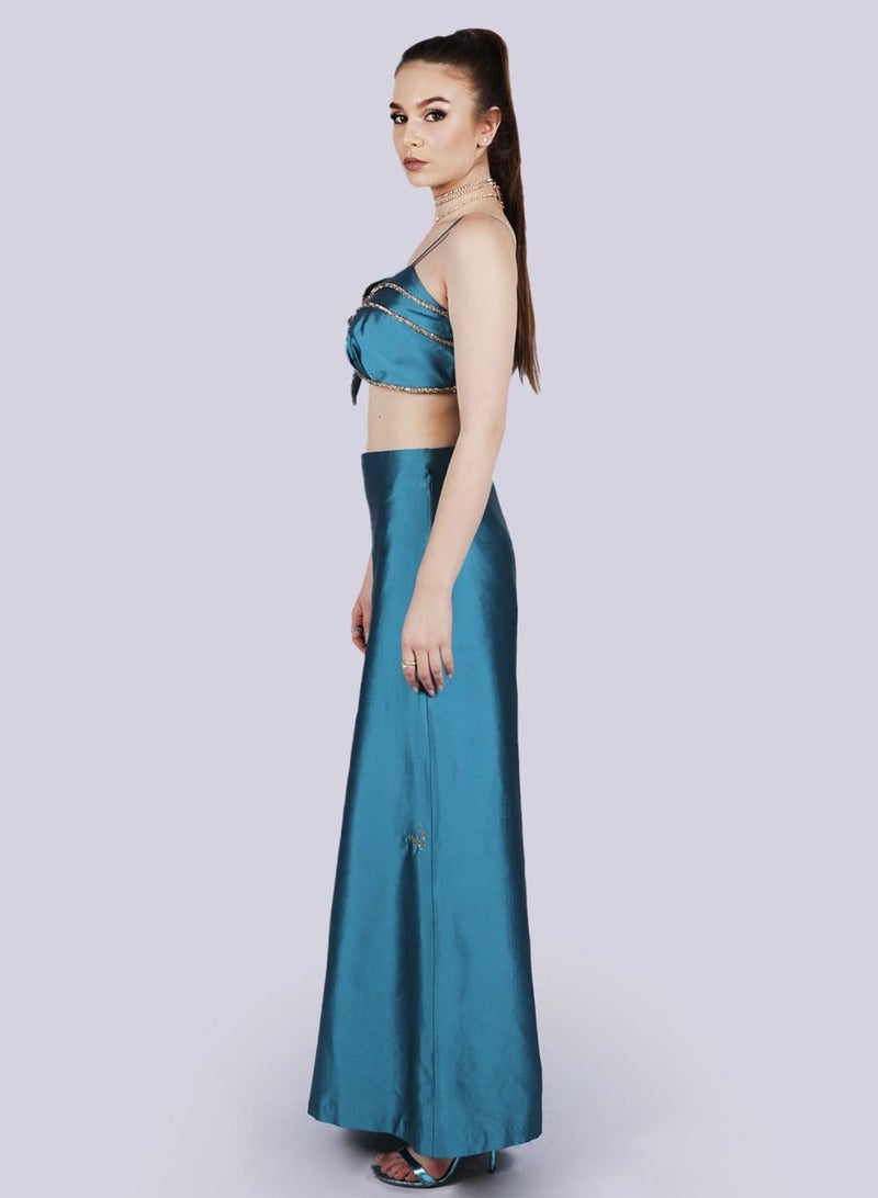 NIVA FASHION HOUSE Marquise Bralette Blue Crop Top  - Image 3