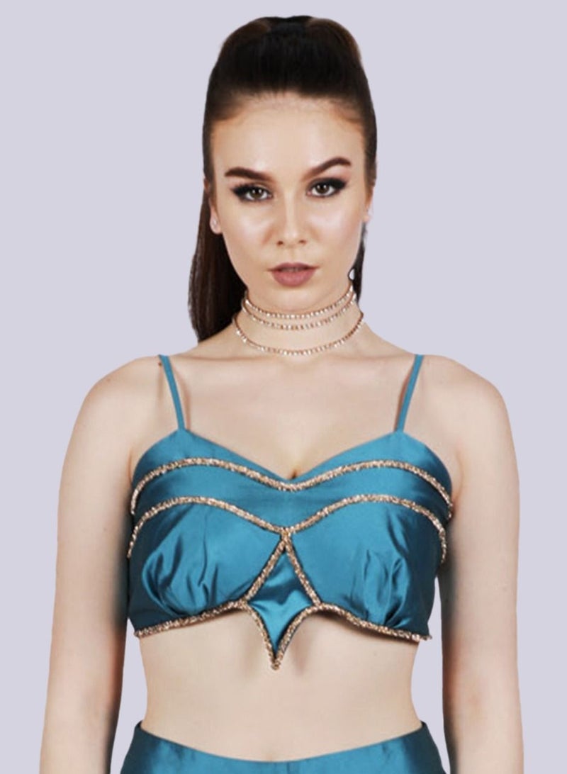 NIVA FASHION HOUSE Marquise Bralette Blue Crop Top  - Image 5