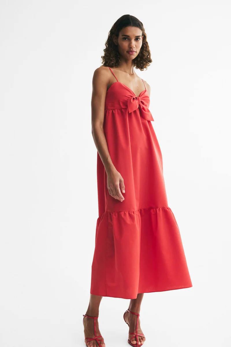 H&M  Tie-detail tiered dress for Women | Best Price UAE