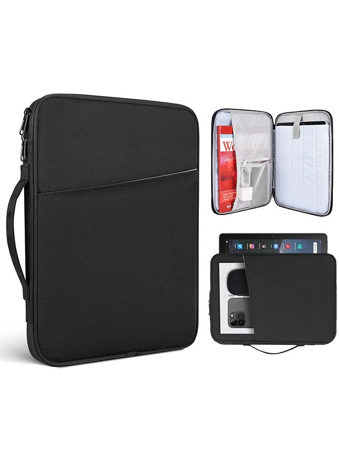 Wffo 13 inch Laptop Sleeve Bag Compatible with MacBook Air Mac Pro M1 Surface Lenovo Dell HP Computer Bag Accessories Polyester Case with Pocket - Black - Image 1