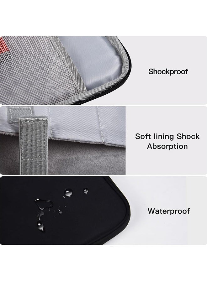 Wffo 13 inch Laptop Sleeve Bag Compatible with MacBook Air Mac Pro M1 Surface Lenovo Dell HP Computer Bag Accessories Polyester Case with Pocket - Black - Image 4