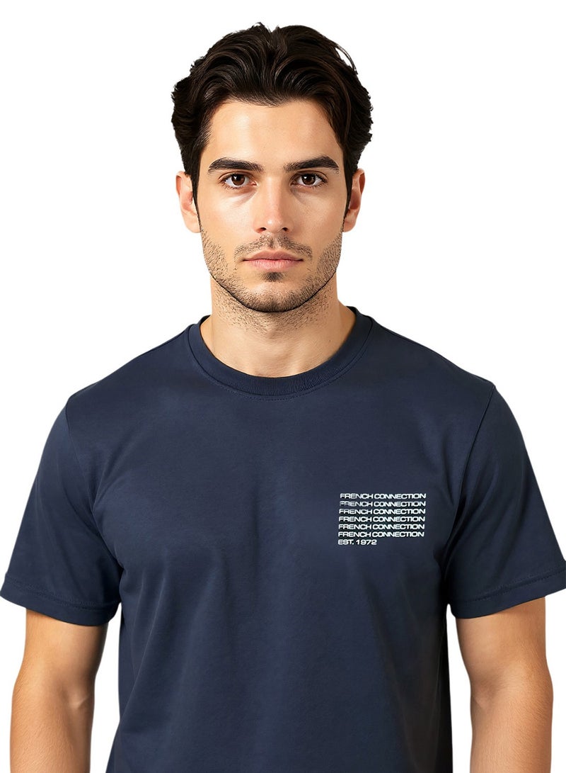 French Connection تي شيرت أساسي بياقة دائرية بشعار - Image 3