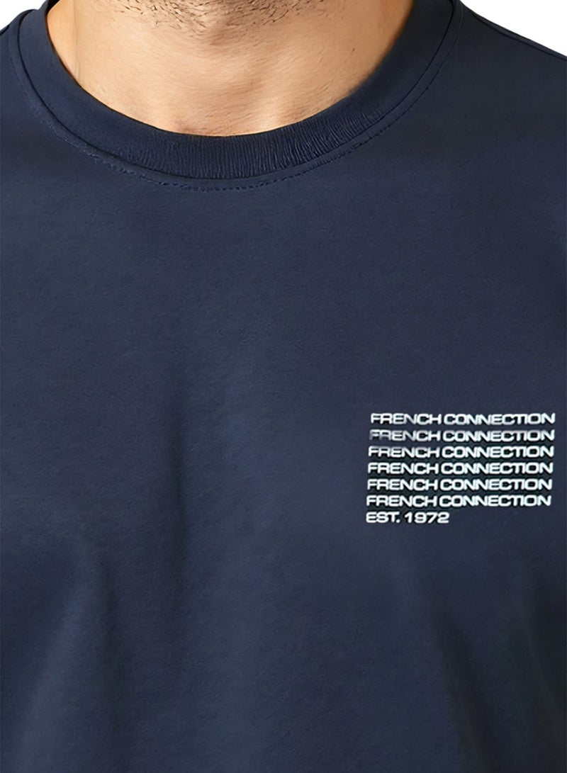 French Connection تي شيرت أساسي بياقة دائرية بشعار - Image 4