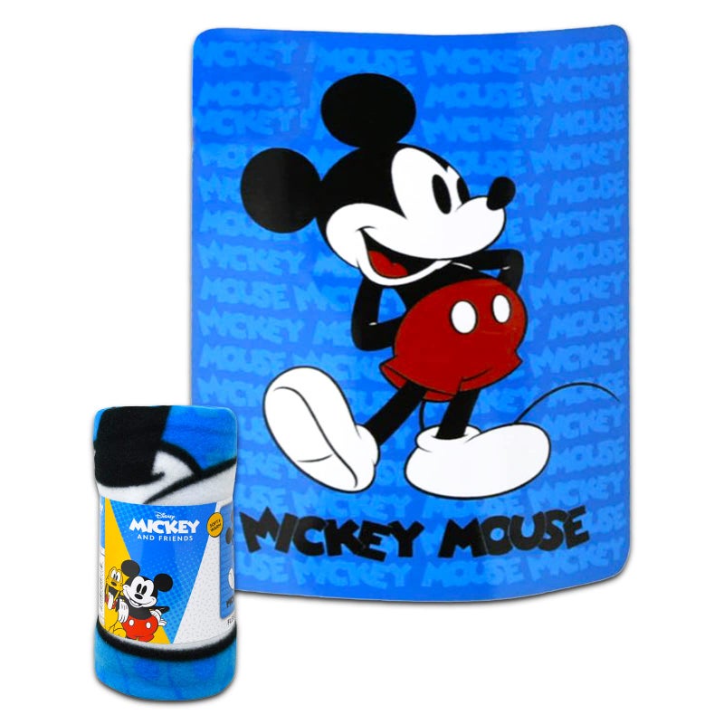Classic Disney Classic Disney Mickey Mouse Fleece Throw Blanket and Tote Bundle - Mickey Mouse Kids and Teens Blanket  Tote  300 Stickers  and More for Boys & Girls (Size 45''x60'')  - Image 2