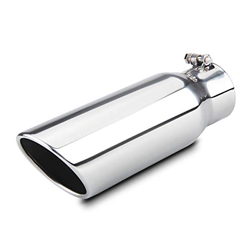 LCGP 3 Inch Inlet Exhaust Tip3 x 4 x 12Bolt On Stainless Steel Polished Diesel Exhaust Tailpipe Tip