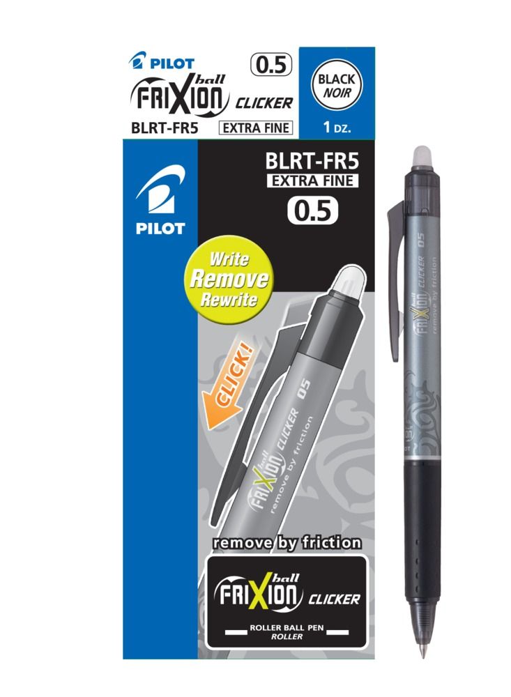 PILOT قلم حبر جاف فريكشن كليكر من بايلوت، 0.5 مم، 12 قطعة، قابل للسحب والمسح، أسود - Image 4
