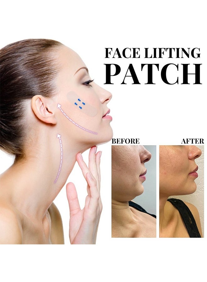 EELHOE 60 Patches Face Lifting Patch, Waterproof High Elasticity V Shape Lift Tape Stickers For Wrinkles Jowls Neck Eye, Quick Face Lifting Band, Instant Face Lifting Tape, Invisible Strips To Hide Double Chin, Hides The Double Chin and Creates A V-Shaped Face - Image 2