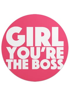LOUD UNIVERSE Mouse Pad Round Girl You Are The Boss Great For Girls Pink  - Image 2