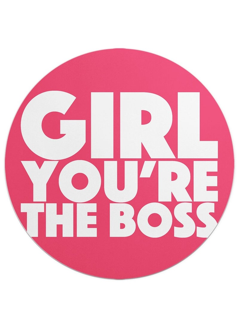 LOUD UNIVERSE Mouse Pad Round Girl You Are The Boss Great For Girls Pink  - Image 2
