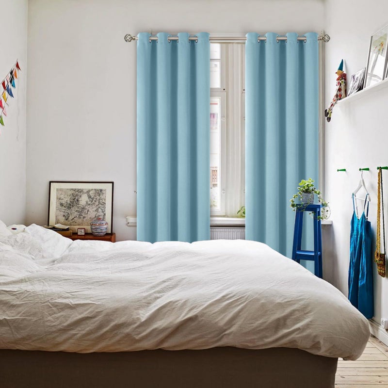 BGment Room Darkening Curtains 84 Inches Long - Grommet Thermal Insulated Drapes Window Treatment Curtains for Bedroom  2 Panels  52 x 84 Inch  Greyish Blue - Image 2