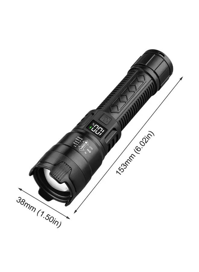 Black Powerful LED Tactical Flashlight USB Rechargeable 800mAh Outdoor Camping Lantern - Image 5