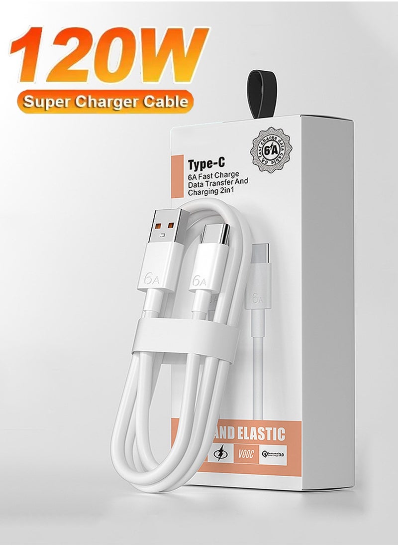 هاي لوك - كابل USB من النوع C، 6 أمبير، 120 واط، شحن سريع، سلك شاحن USB-C إلى USB، مضفر من النايلون، متوافق مع Huawei SCP، QC4.0، PD3.0، Samsung، Xiaomi - Image 1