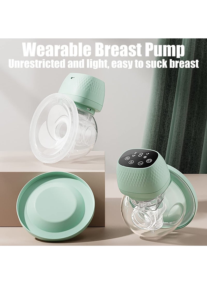 Gonice - Wearable Breast Pump - 3 Modes & 9 Levels Touch Screen, Portable Electric Breast Pump, Wireless Pump,  Low Noise Green - Image 1