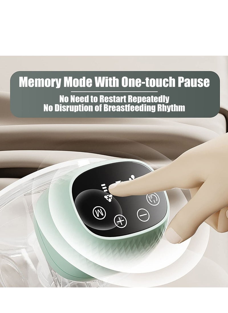 Gonice - Wearable Breast Pump - 3 Modes & 9 Levels Touch Screen, Portable Electric Breast Pump, Wireless Pump,  Low Noise Green - Image 1