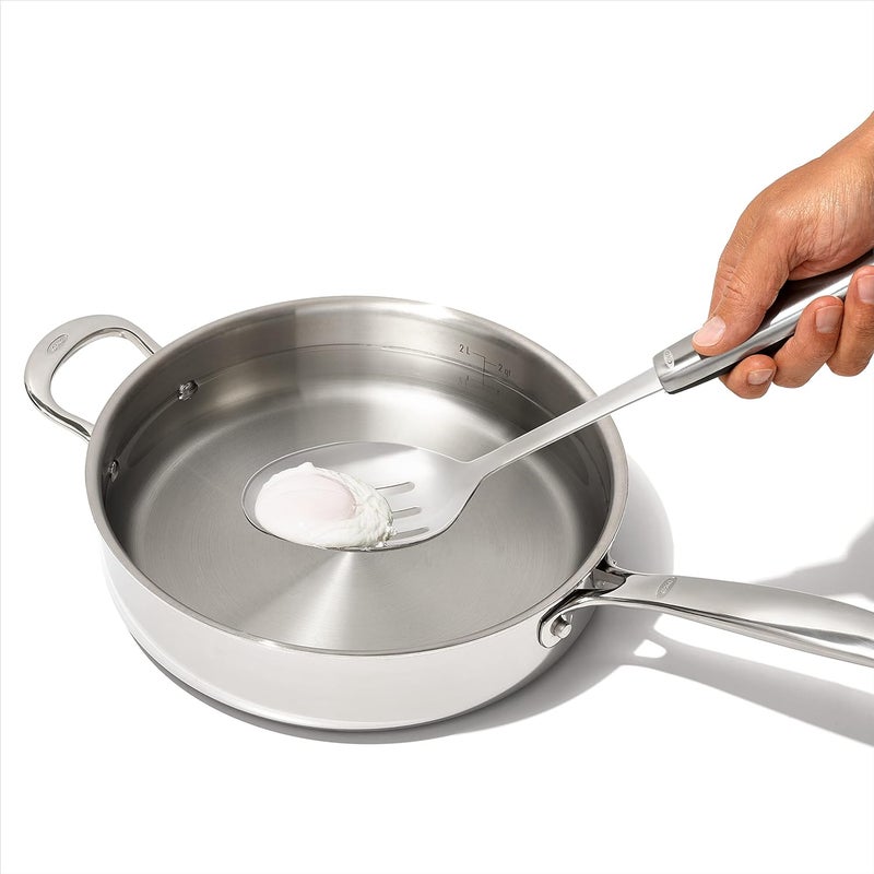 OXO Steel Slotted Cooking Spoon - Heat Resistant, Non-Slip Handle, Stainless Steel - Image 3