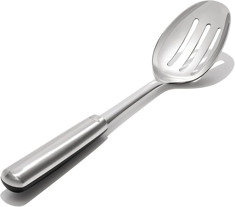 OXO Steel Slotted Cooking Spoon - Heat Resistant, Non-Slip Handle, Stainless Steel - Image 2