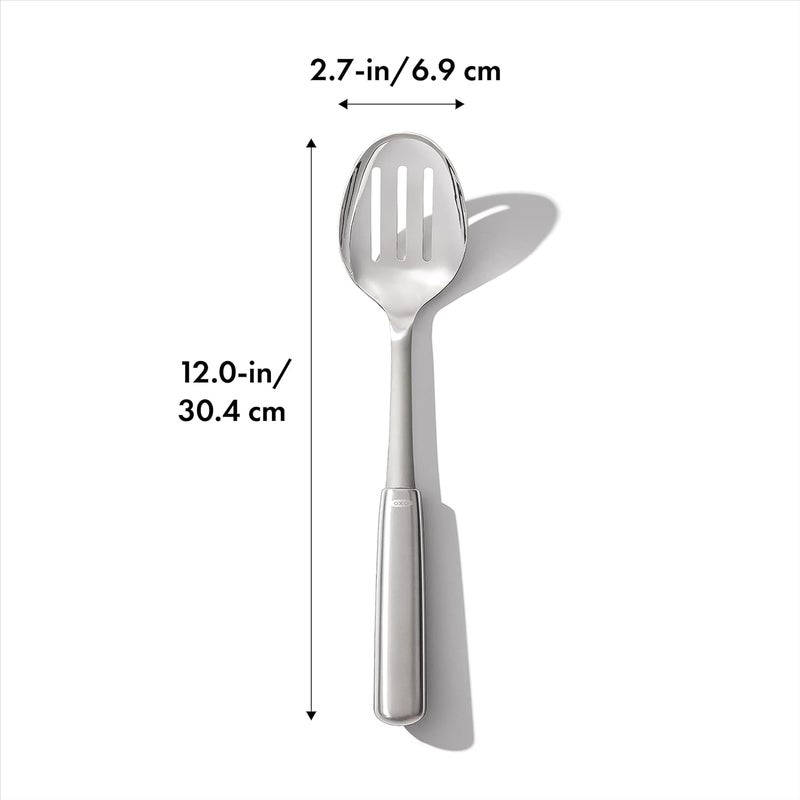 OXO Steel Slotted Cooking Spoon - Heat Resistant, Non-Slip Handle, Stainless Steel - Image 4