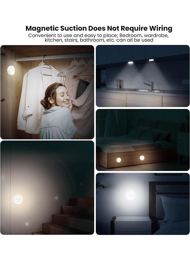 SKY-TOUCH 3Pcs Led Night Light: Motion Sensor Light Intelligent Body Induction Lamp USB Rechargeable Wireless Cabinet Light 2 Color Mode for Stair Bedroom LivingRoom Bathroom Kitchen Garage Wardrobe - Image 4