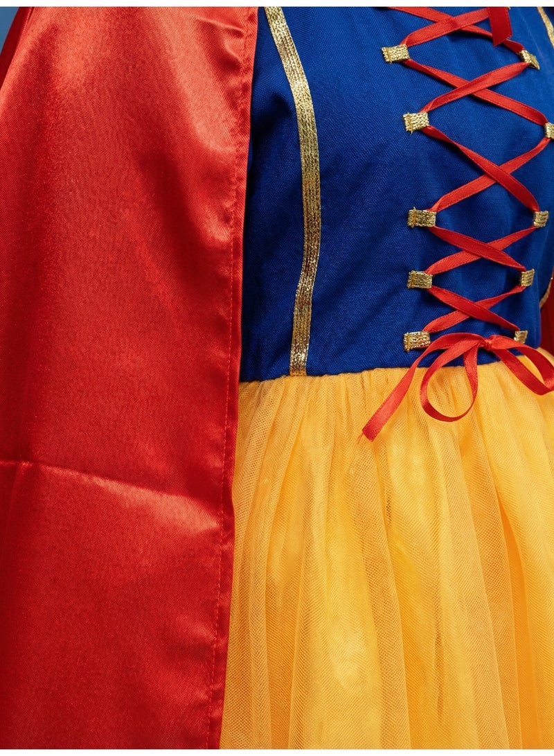 Snow White Dress for Kids & Teens, Premium 3-Piece Cosplay Set with Satin Cape and Bow Headband. - Image 3