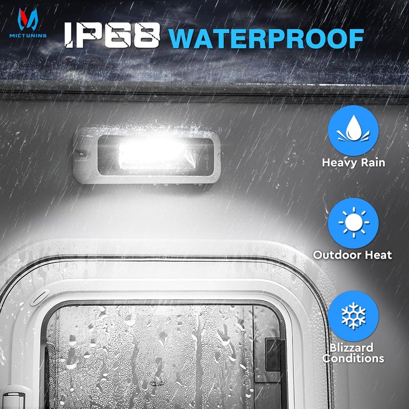 MICTUNING 6 Inch RV Exterior Porch Light, LED Utility Awning White 6000K, Outdoor IP68 Waterproof Aluminum for Garden Camper Trailer Truck SUV MPV Cabinet Hallway Boat Home - Image 5