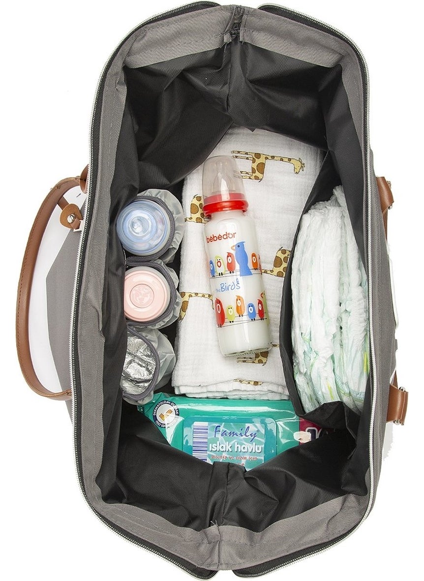 Bagmori Gray Baby Bag Printed Baby Care Bag  - Image 5