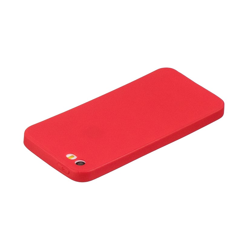 Generic (Unbranded) for iPhone 5/5S/SE Lovely Candy Color Matte TPU Anti-scratch Non-slip Protective Cover Back Case red - Image 2