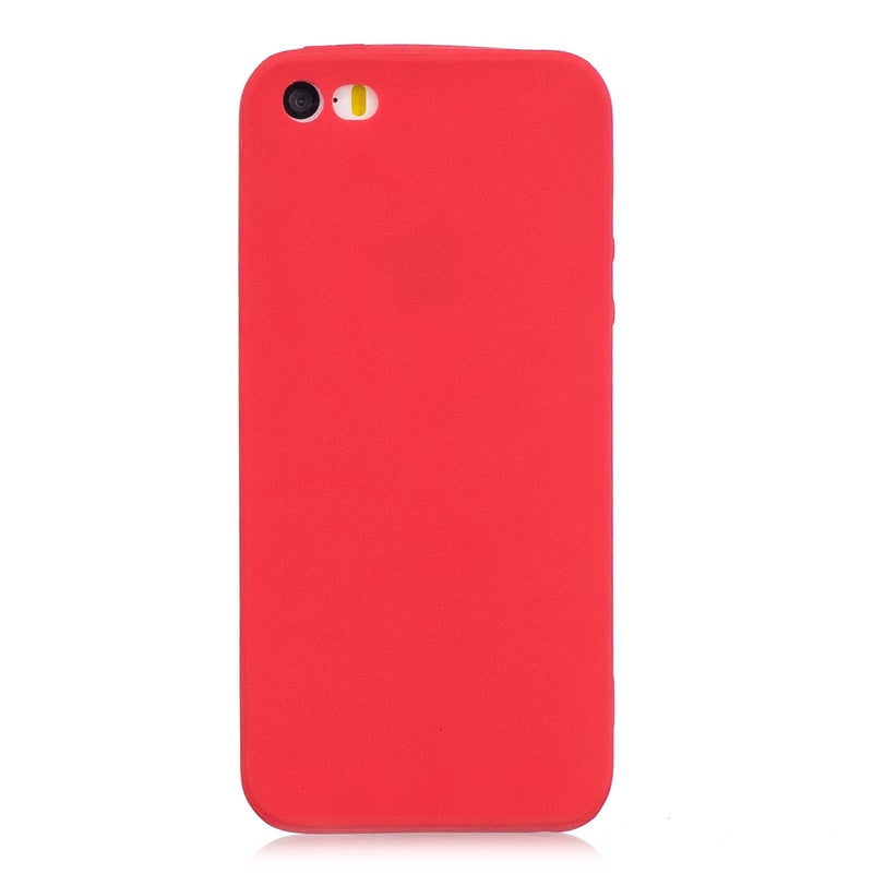 Generic (Unbranded) for iPhone 5/5S/SE Lovely Candy Color Matte TPU Anti-scratch Non-slip Protective Cover Back Case red - Image 1