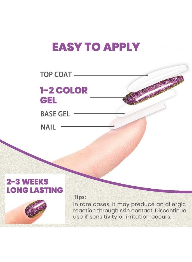 RARJSM Chameleon Gel Nail Polishes Set Multichrome Color Changing Blue Green Purple Holographic Glitter Polish Curing Requires Sparkle Shimmer Nail Gel Varnish Soak Off Diy At Home 7.5Ml 3Pcs - Image 5