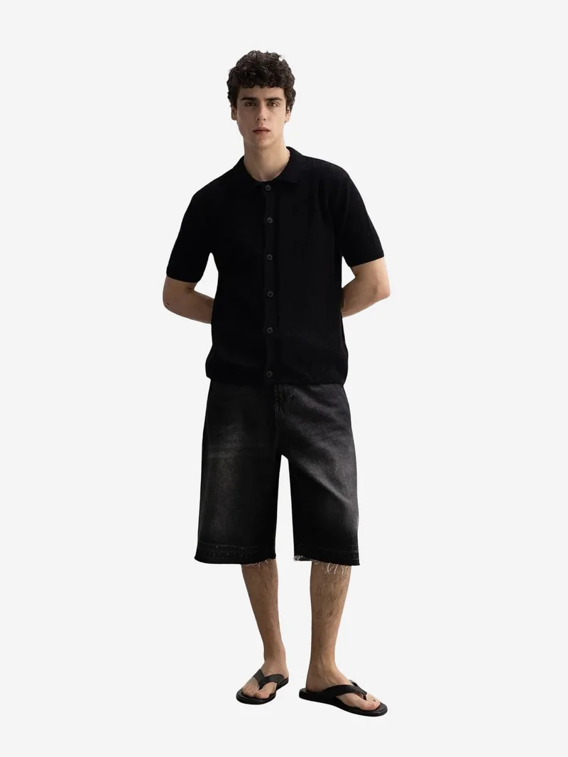 جيستو GIESTO Men's Textured Knit Short Sleeve Polo
