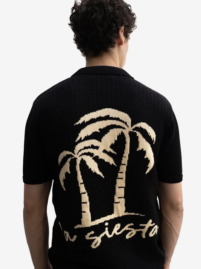 جيستو GIESTO Men's Textured Knit Short Sleeve Polo