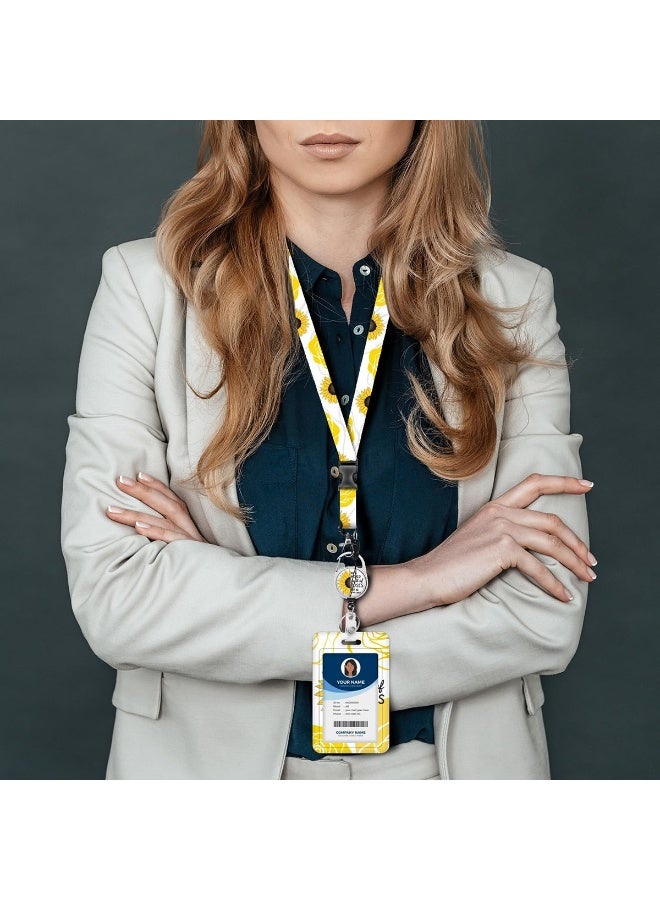 ID Badge Holder with Lanyard, Retractable Badge Holders Reels with Lanyards Adjustable, for Women Kids Teacher Nurses Doctor Student - Image 4