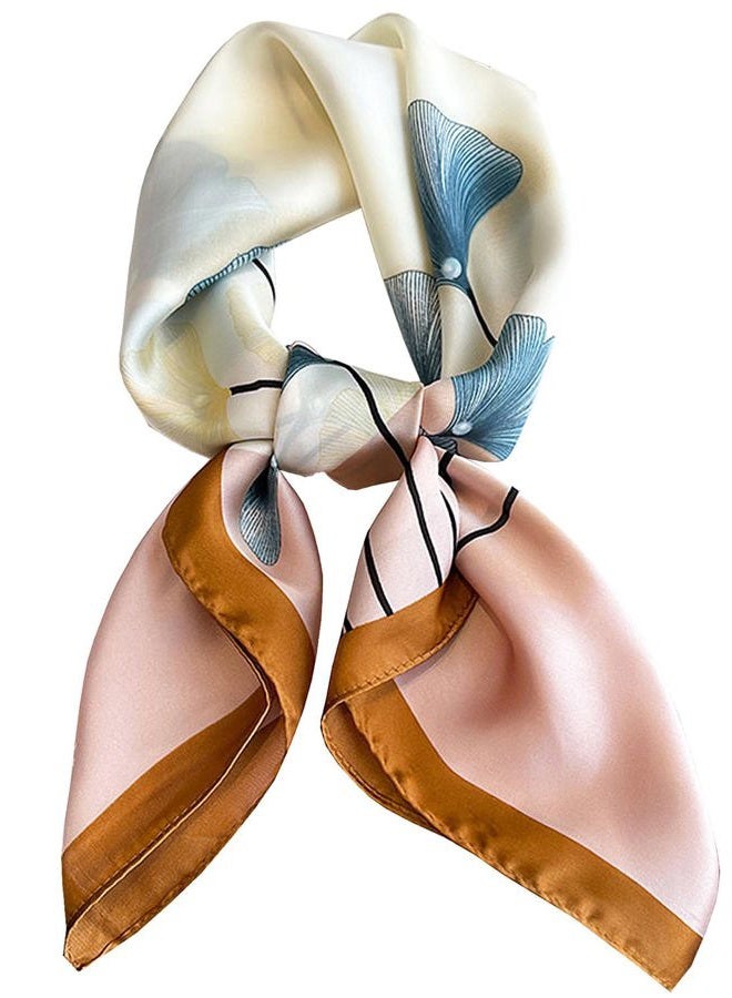 Saiusloa Neck Scarf For Womens Silky Head Scarves Hair Bandanas Square Scarf Fashion Accessories lightweight 27.5 * 27.5inch, 30-blue Ginkgo, 27.5*27.5inch - Image 1