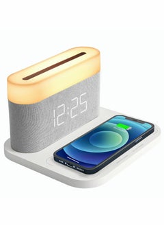KASTWAVE Digital Alarm Clock with LED Night Light Wireless Charging 15W Max Touch Bedside Lamp with 5-100% Adjustable Brightness,12/24Hr,Snooze,QI Wireless Charger,Bedroom  - Image 1