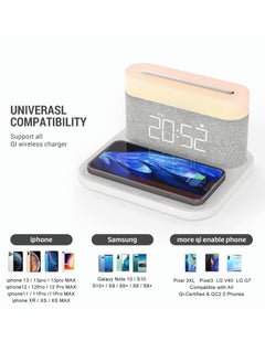 KASTWAVE Digital Alarm Clock with LED Night Light Wireless Charging 15W Max Touch Bedside Lamp with 5-100% Adjustable Brightness,12/24Hr,Snooze,QI Wireless Charger,Bedroom  - Image 2