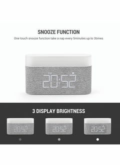 KASTWAVE Digital Alarm Clock with LED Night Light Wireless Charging 15W Max Touch Bedside Lamp with 5-100% Adjustable Brightness,12/24Hr,Snooze,QI Wireless Charger,Bedroom  - Image 4
