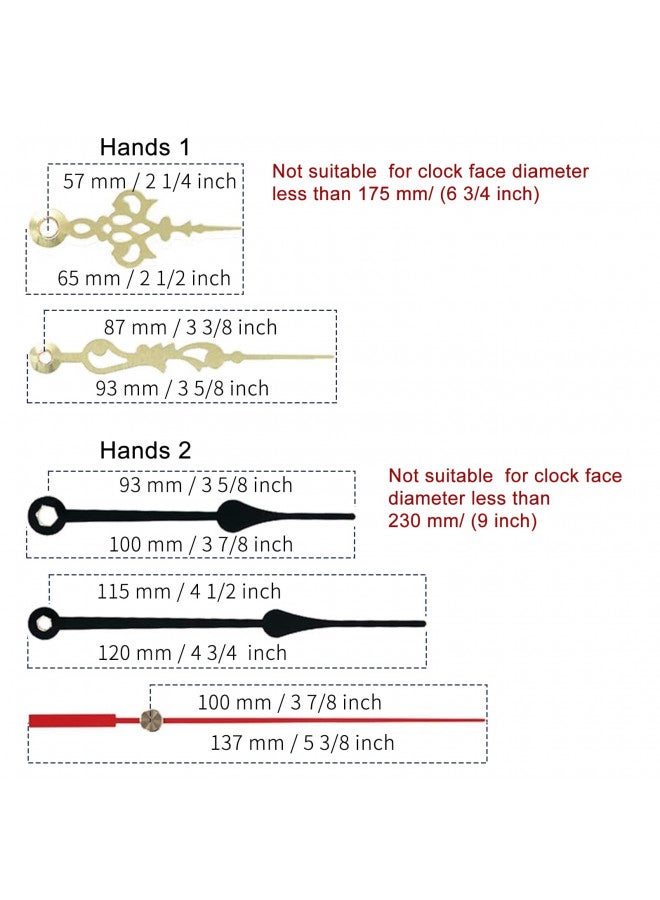EMOON EMOON Clock Movement Mechanism with 3 Pack Clock Hands, Silent Sweep Quartz Clock Motor Kit, for Clock Repair DIY Replacement, Custom Clock  - Image 3