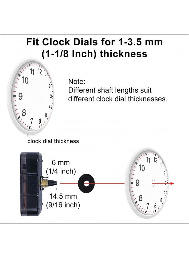 EMOON EMOON Clock Movement Mechanism with 3 Pack Clock Hands, Silent Sweep Quartz Clock Motor Kit, for Clock Repair DIY Replacement, Custom Clock  - Image 2