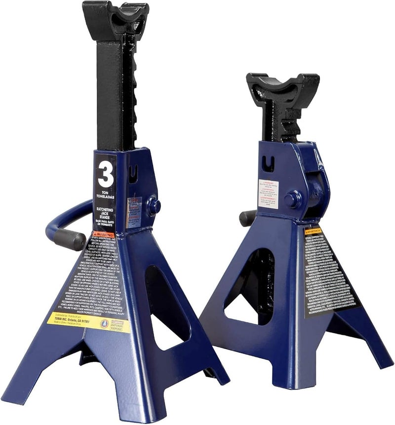 TC AT43202U Torin Steel Jack Stands: 3 Ton (6,000 lb) Capacity, Blue, 1 Pair - Image 1