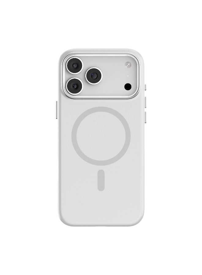 Xonda Pure MagSafe Case for iPhone 17 Pro - Light Grey, Liquid Silicone with Microfiber Lining & Metal Buttons - Image 2