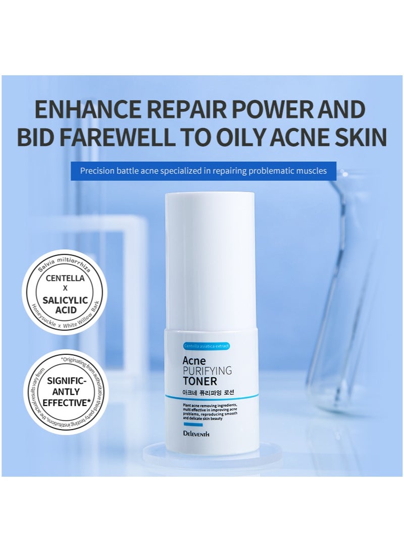 ديلفينث DEleventh العلامة التجارية الكورية تونر تنقية حب الشباب 30ml / مع حمض الساليسيليك والمستخلصات النباتية لمكافحة حب الشباب، وتهدئة البشرة، وإزالة انسداد المسام، والتحكم في الزيوت والحفاظ على بشرة نضرة وخالية من العيوب - Image 2