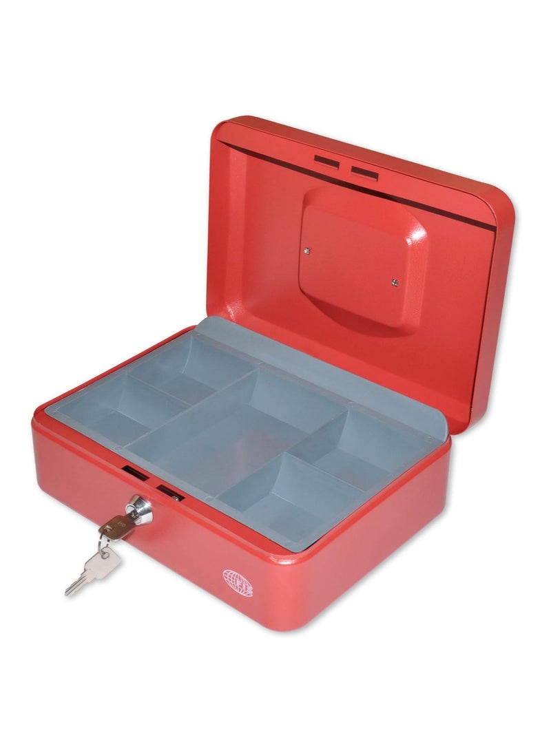 FIS Cash Box with Key 10 Inch, Matt Finish Red Color - FSCPTS0025RE - Image 2