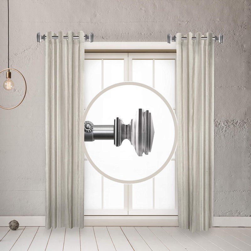 Rod Desyne RUDI 1 Carmen Side Curtain Rod 1220 inch Set of 2  Satin Nickel 