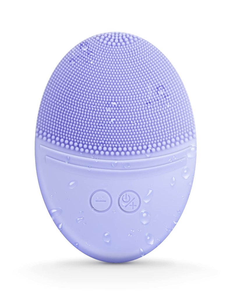 EZBASICS Facial Cleansing Brush Made with Ultra Hygienic Soft Silicone, Waterproof Sonic Vibrating Face Brush for Deep Cleansing, Gentle Massaging, Inductive Charging (Violet)1 Pack+5 Speed Settings - Image 1