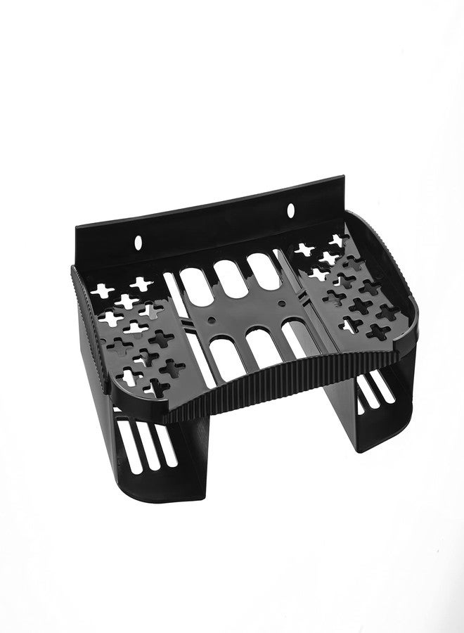 PAYABLE Plastic Black Color Set Top Box Stand with Remote Holder | Wall Shelf, Wall Mounted Fo Home - Image 1
