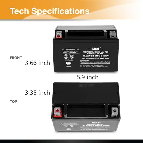 Casil ytx7a-bs battery - High Performance ytx7a-bs 12v 6ah - Maintenance Free - Sealed AGM Motorcycle Battery Compatible with Gas Gy6 Scooter Moped 50CC 125CC - Image 3