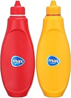Plastic ketchup bottle set of 2 - multi color